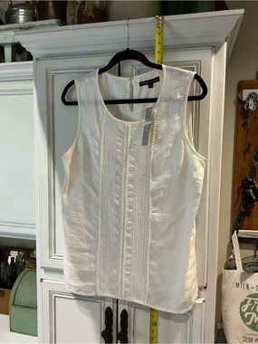 NWT **FLAWS** preston & york shirt cream with beading front detail